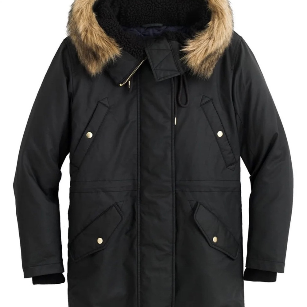 NWT J.Crew  Black  Perfect Winter Parka size 3x